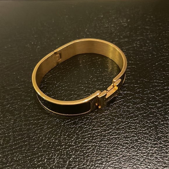 HERMES Clic Clac H Bracelet Black&gold - Picture 4 of 14